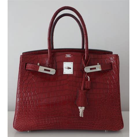 sac hermes birkin croco rouge|Hermes crocodile bag matte.